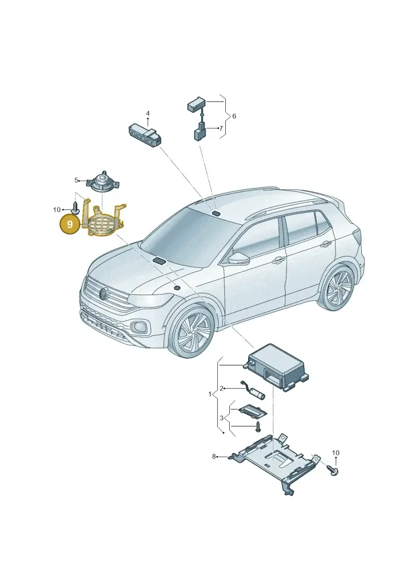 2Q0971846 — Volkswagen T-Cross 1,0 (2018-2024) diagram 587035060, position 9