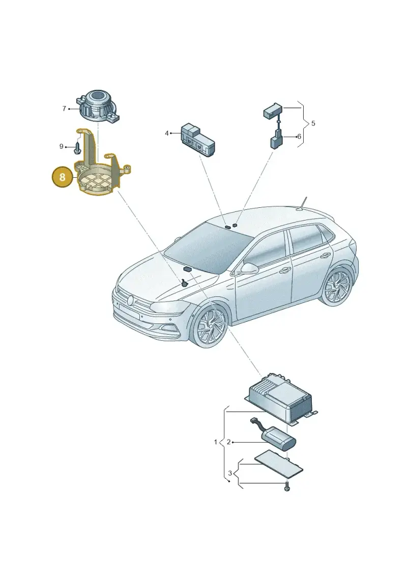2Q0971846 — Volkswagen Polo 1.0 BlueMotion (2017-2024) diagram 837035060, position 8