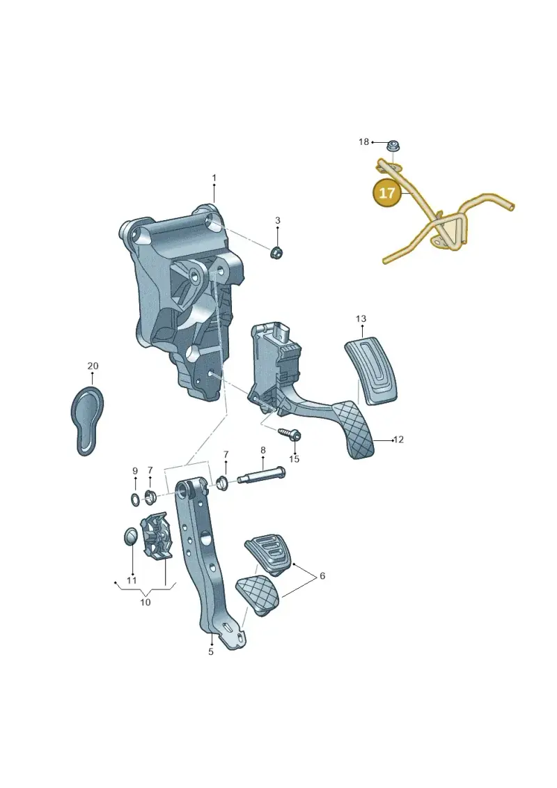 2Q1723913 — Volkswagen T-Cross 1,0 (2018-2024) diagram 837721600, position 17