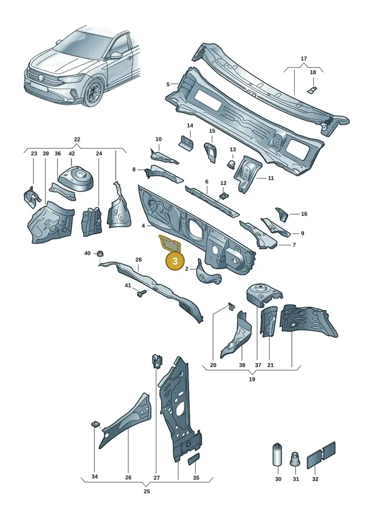 2Q1805529 — Volkswagen Taigo (2021-2024) diagram 2f0805200, position 3