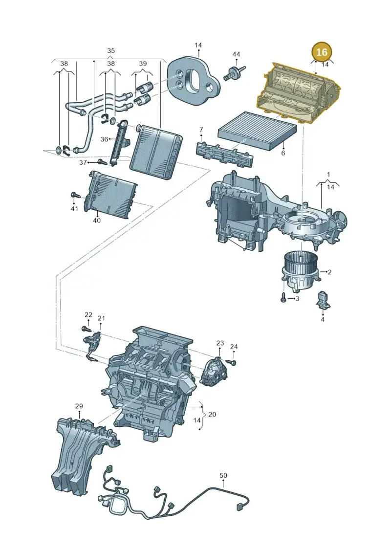 2Q1898304C — Volkswagen T-Cross 1,0 (2018-2024) diagram 587819100, position 16