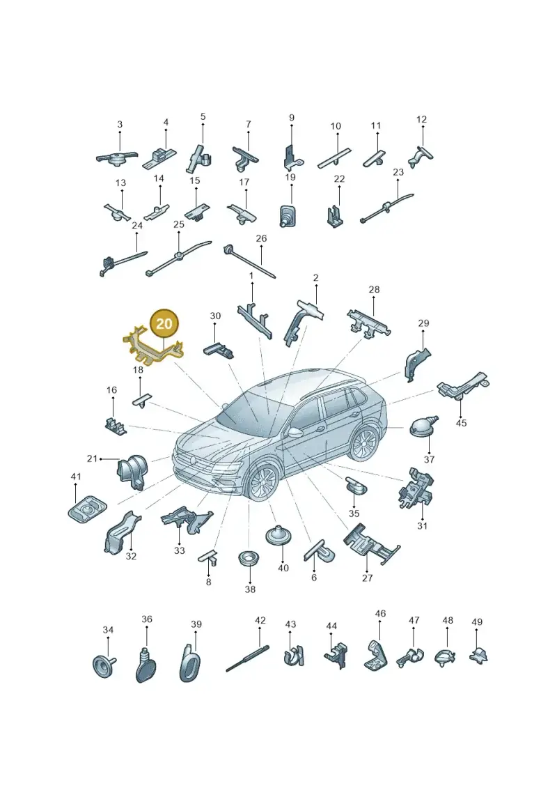 2Q1971815 — Volkswagen T-Cross (2019-) diagram 579971820, position 20