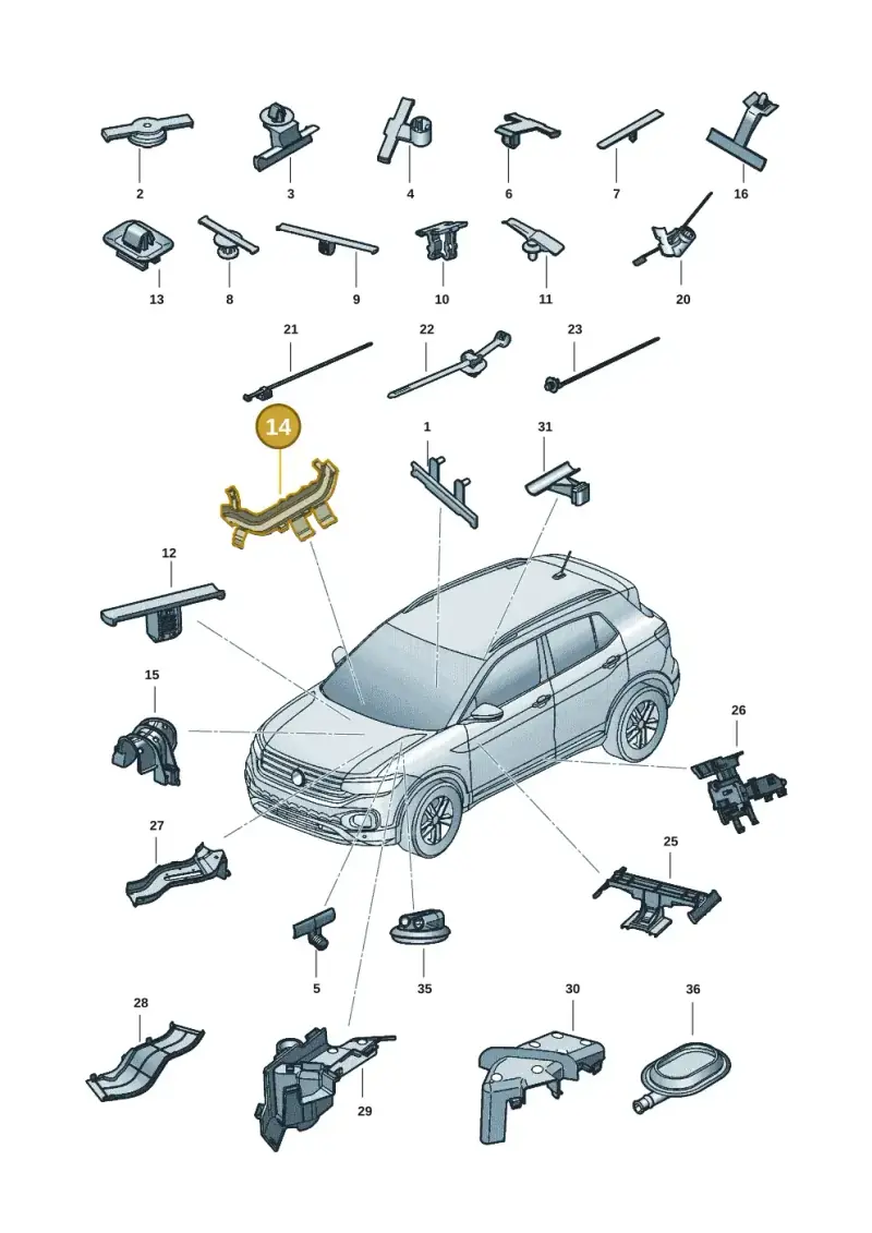 2Q1971815 — Volkswagen T-Cross 1,0 (2019-) diagram 581971083, position 14