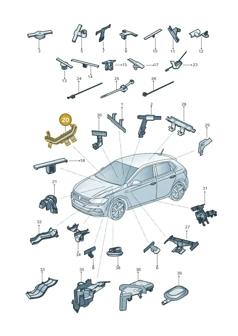 2Q1971815 — Volkswagen Polo Track (2023-) diagram 602971830, position 20