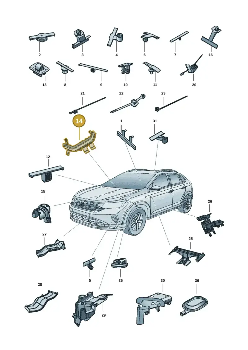 2Q1971815 — Volkswagen Nivus (2020-) diagram 67b971083, position 14