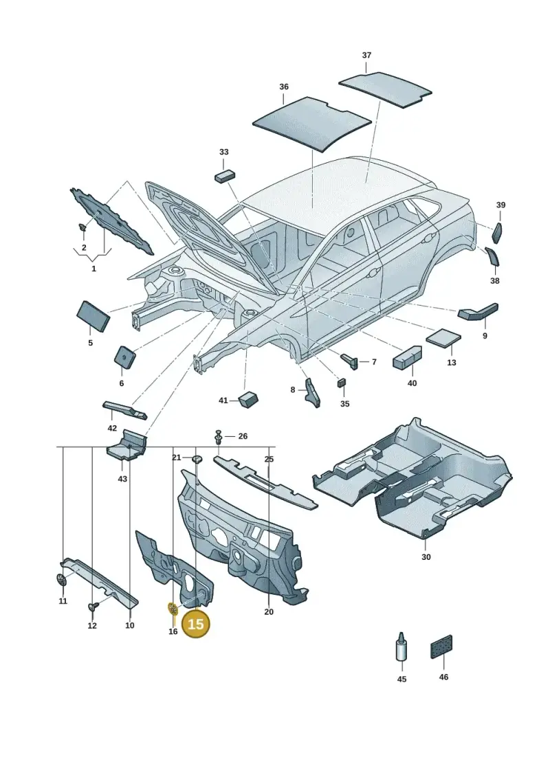2Q2863353B — Volkswagen Taigo (2021-2024) diagram 2f0863200, position 15
