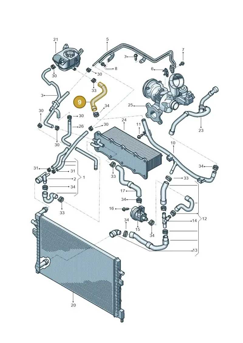 2QB122109E — Volkswagen T-Cross 1,0 (2019-) diagram 581121300, position 9