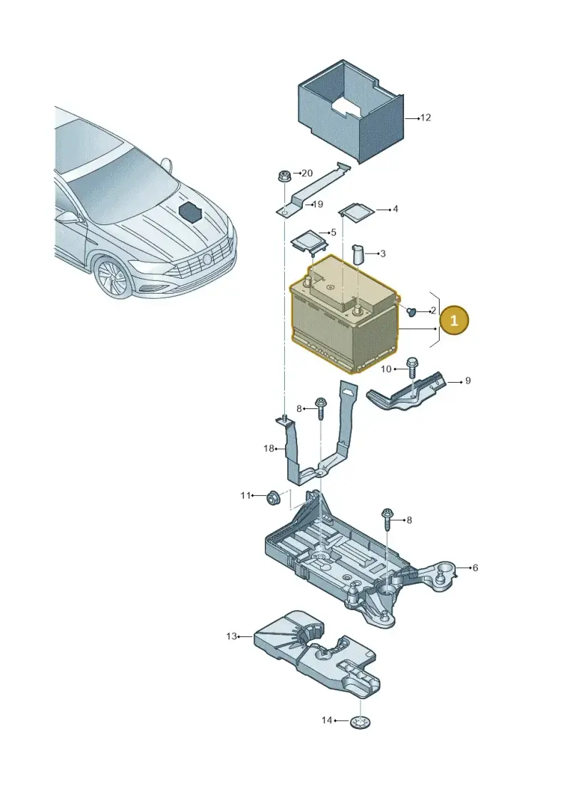 2QB915089J — Volkswagen Jetta 1.4 (2017-2024) diagram 431915000, position 1
