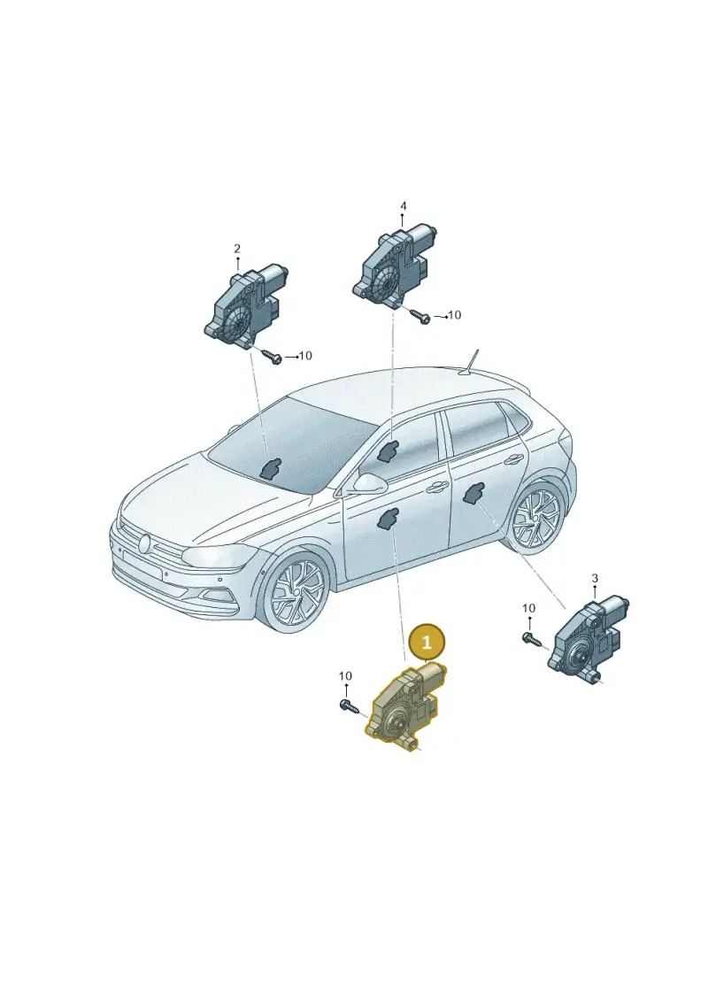 2QD959405B — Volkswagen Polo 1.0 BlueMotion (2017-2024) diagram 837959100, position 1