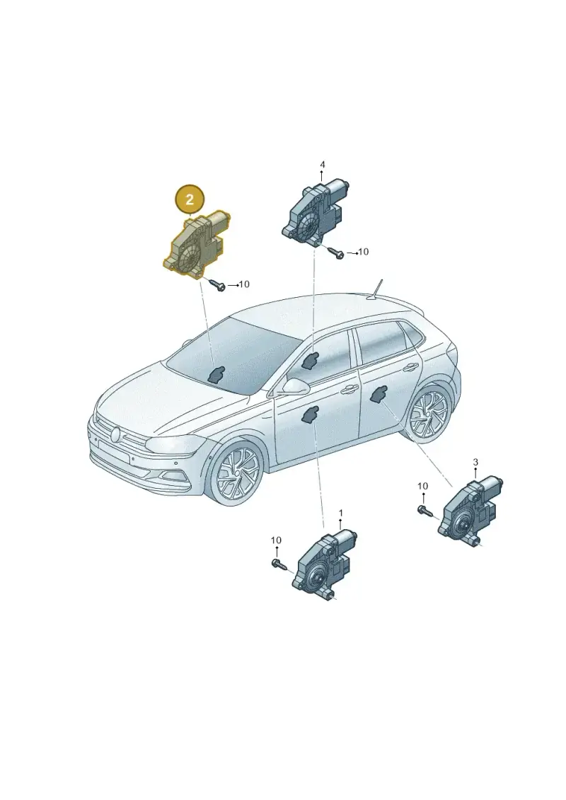 2QD959406B — Volkswagen Polo (2017-2025) diagram 837959100, position 2