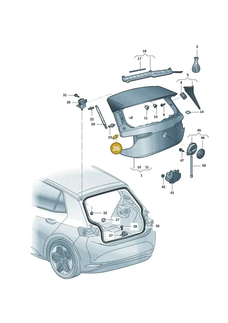 2SD827499 — Volkswagen ID.3 (2021-) diagram 10d827000, position 26