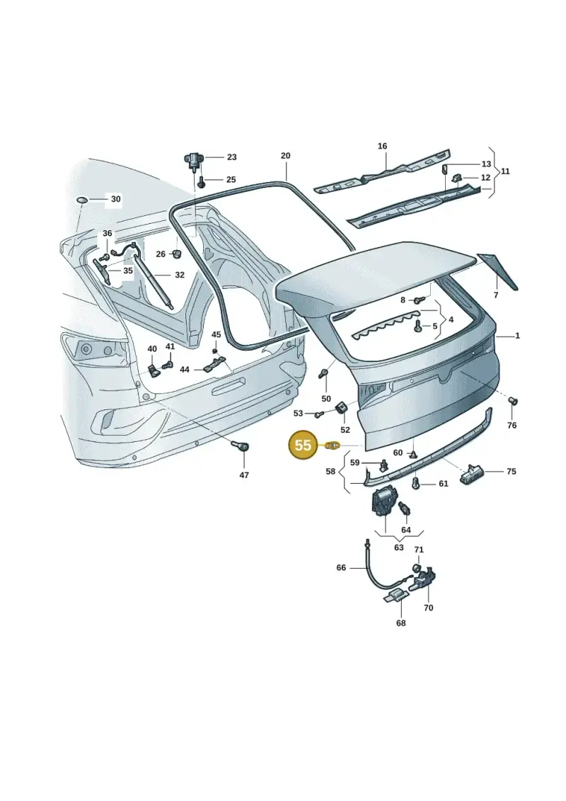 2SD827499 — Volkswagen ID.4 X (2020-) diagram 11d827000, position 55