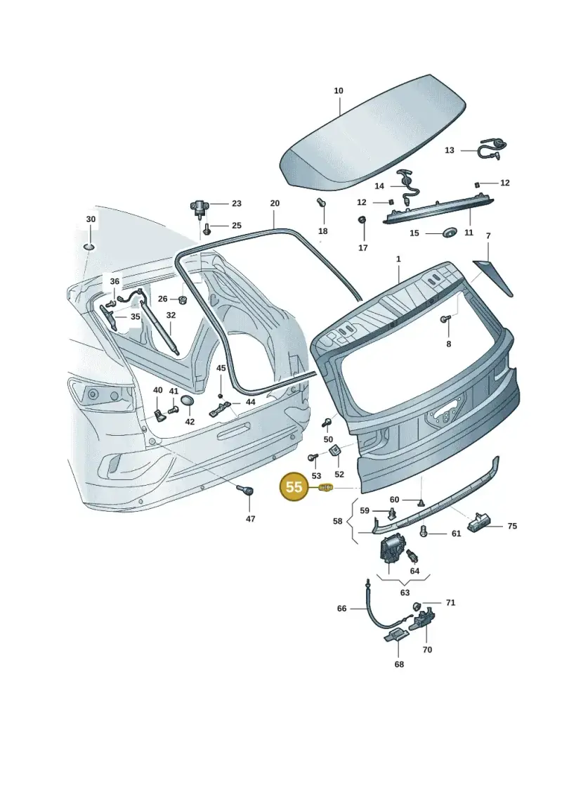 2SD827499 — Volkswagen ID.6 X (2021-) diagram 12d827000, position 55