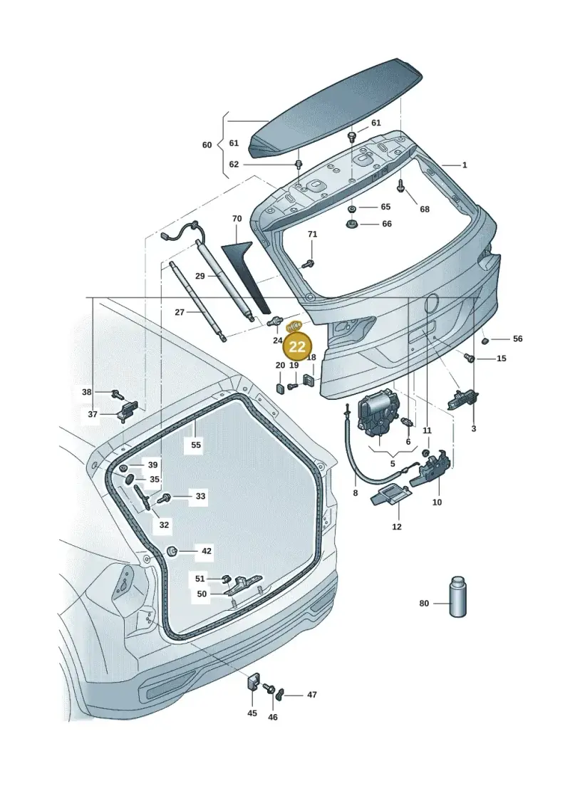 2SD827499 — Volkswagen Tiguan (2024-) diagram 57d827000, position 22