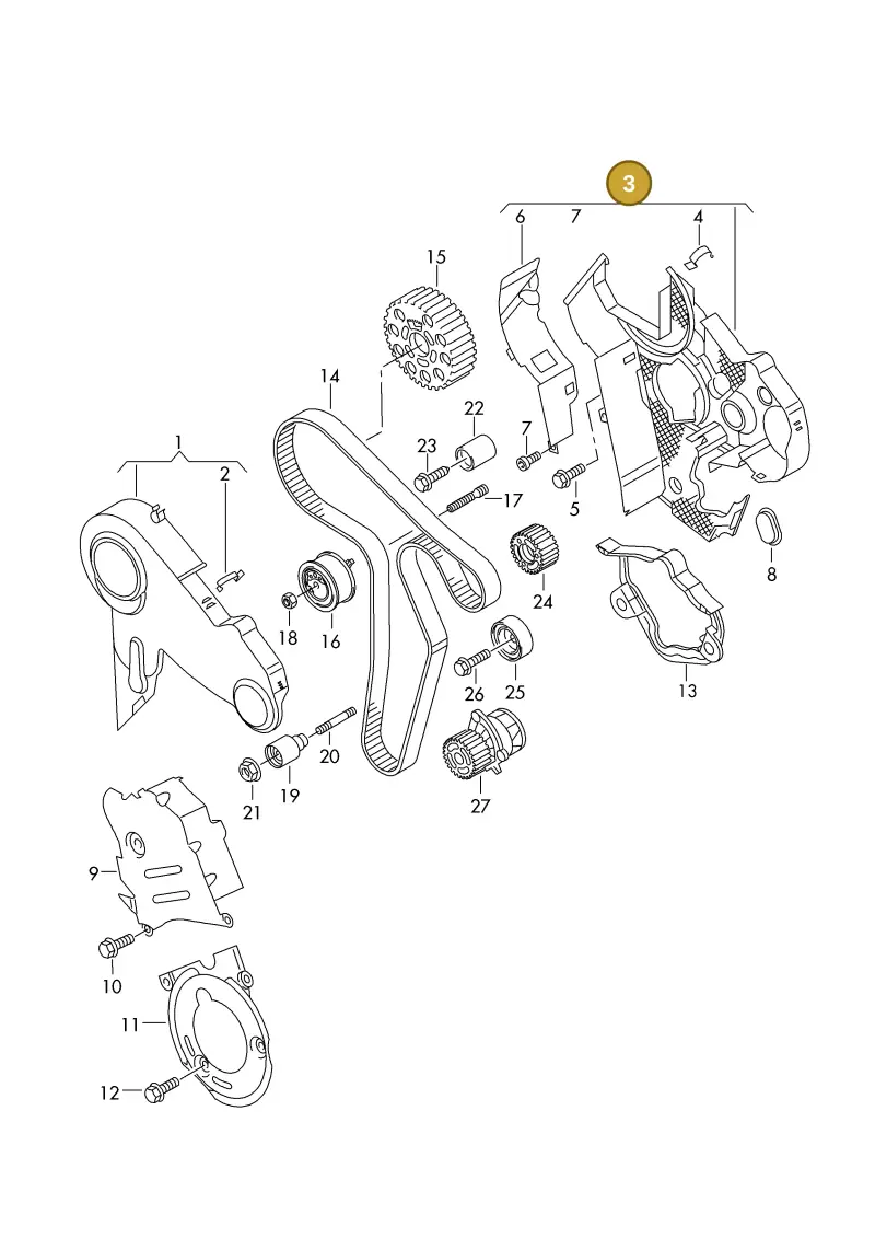 2X0109145B — Volkswagen DIES.-IND.-MOT.1,9>2,0 08> (2007-) diagram 425109500, position 3