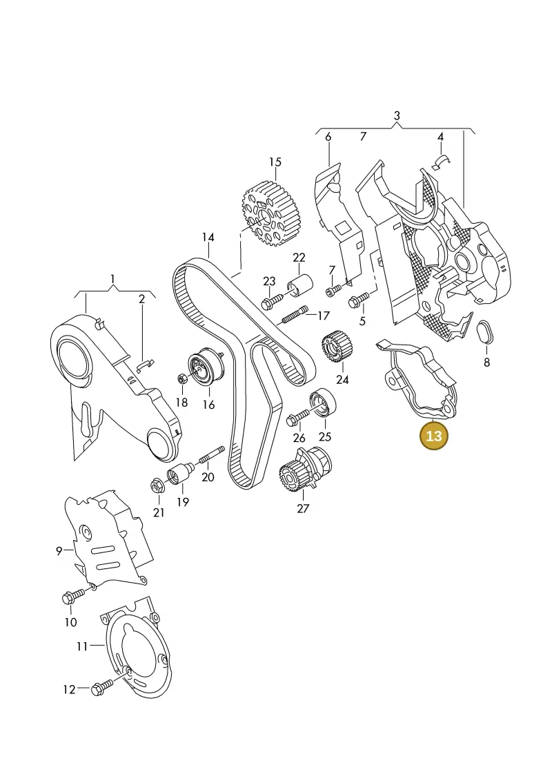 2X0109156 — Volkswagen DIES.-IND.-MOT.1,9>2,0 08> (2007-) diagram 425109500, position 13