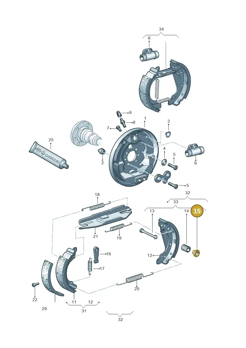 3056097091 — Volkswagen Polo (2011-2014) diagram 158609200, position 15
