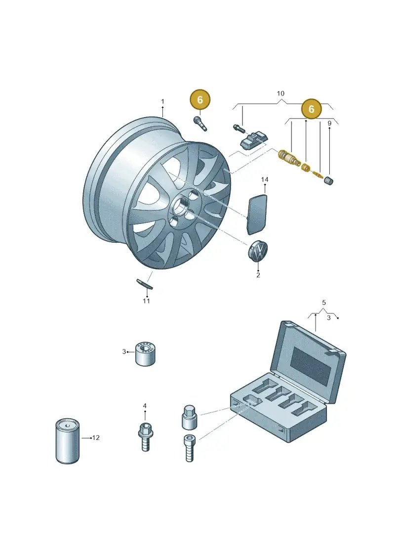 311601361 — Volkswagen Passat estate (2023-) diagram 702601500, position 6