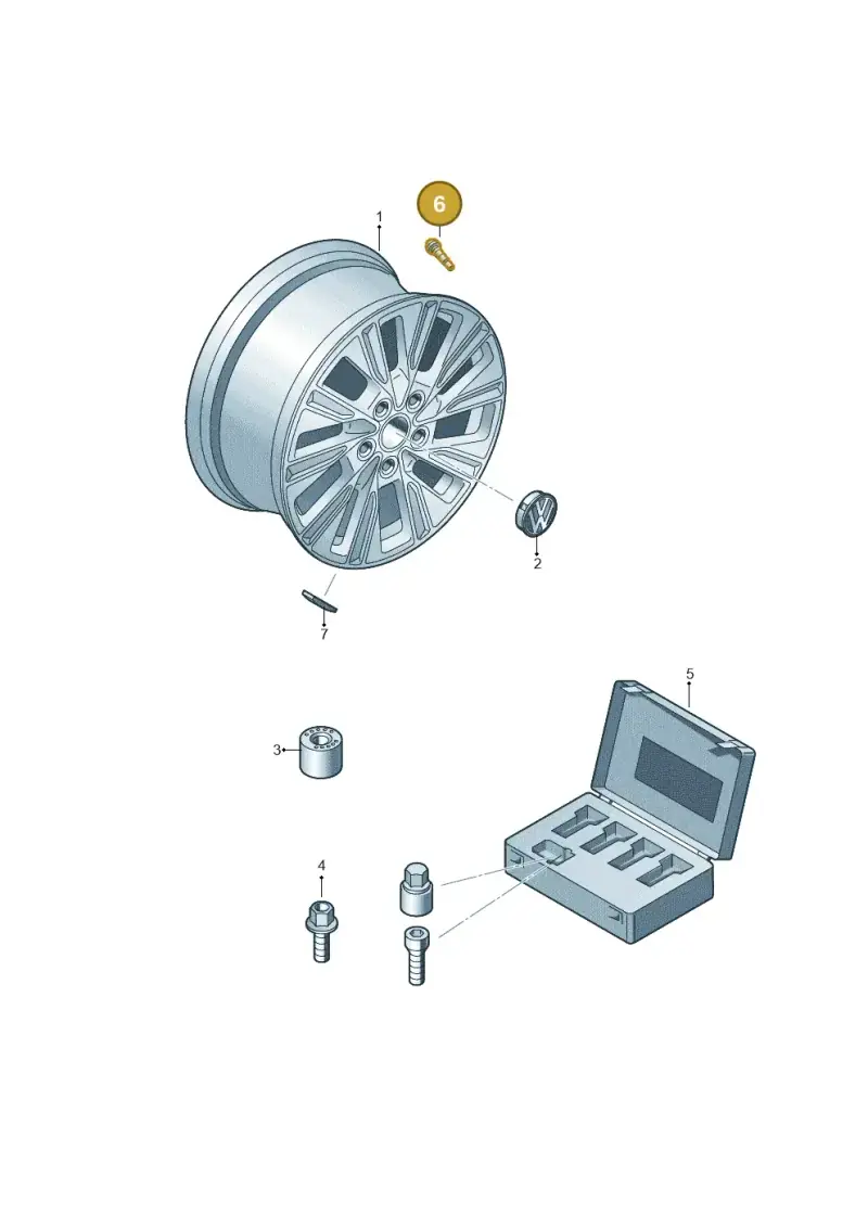 311601361 — Volkswagen Multivan (2021-) diagram 7t0601045, position 6