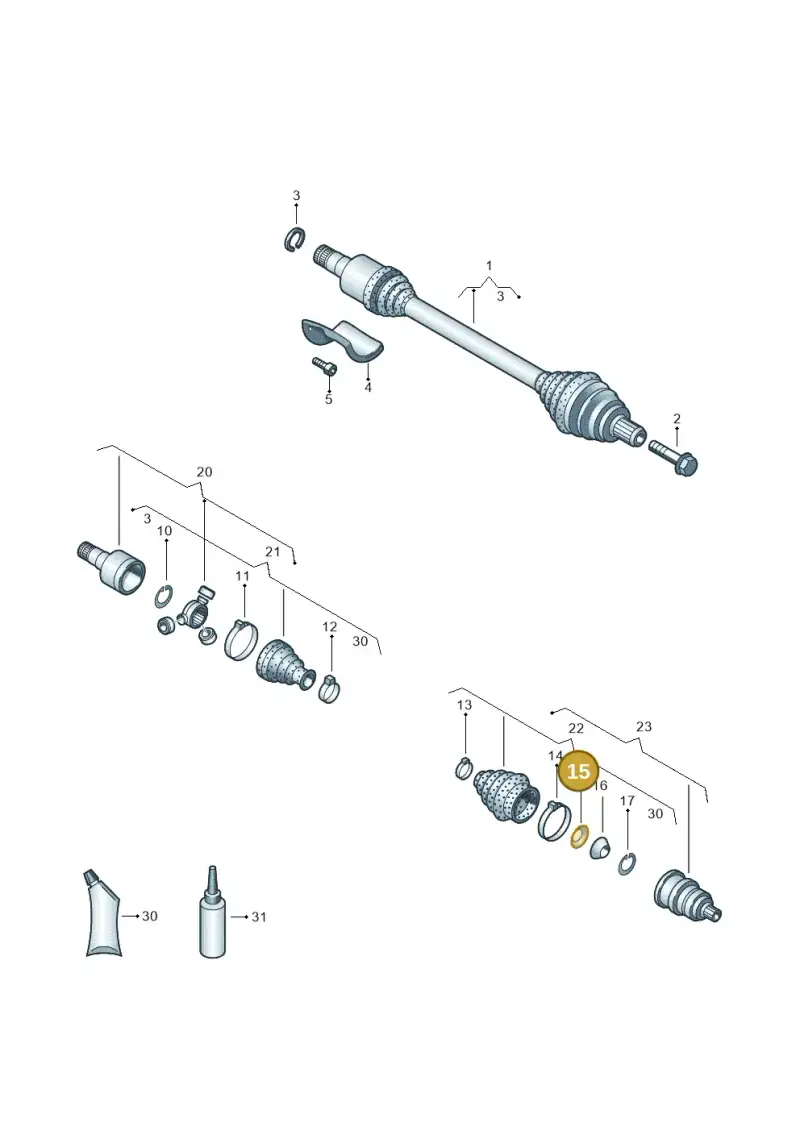 321407287 — Volkswagen Jetta 2.0 (2015-2015) diagram 460407500, position 15