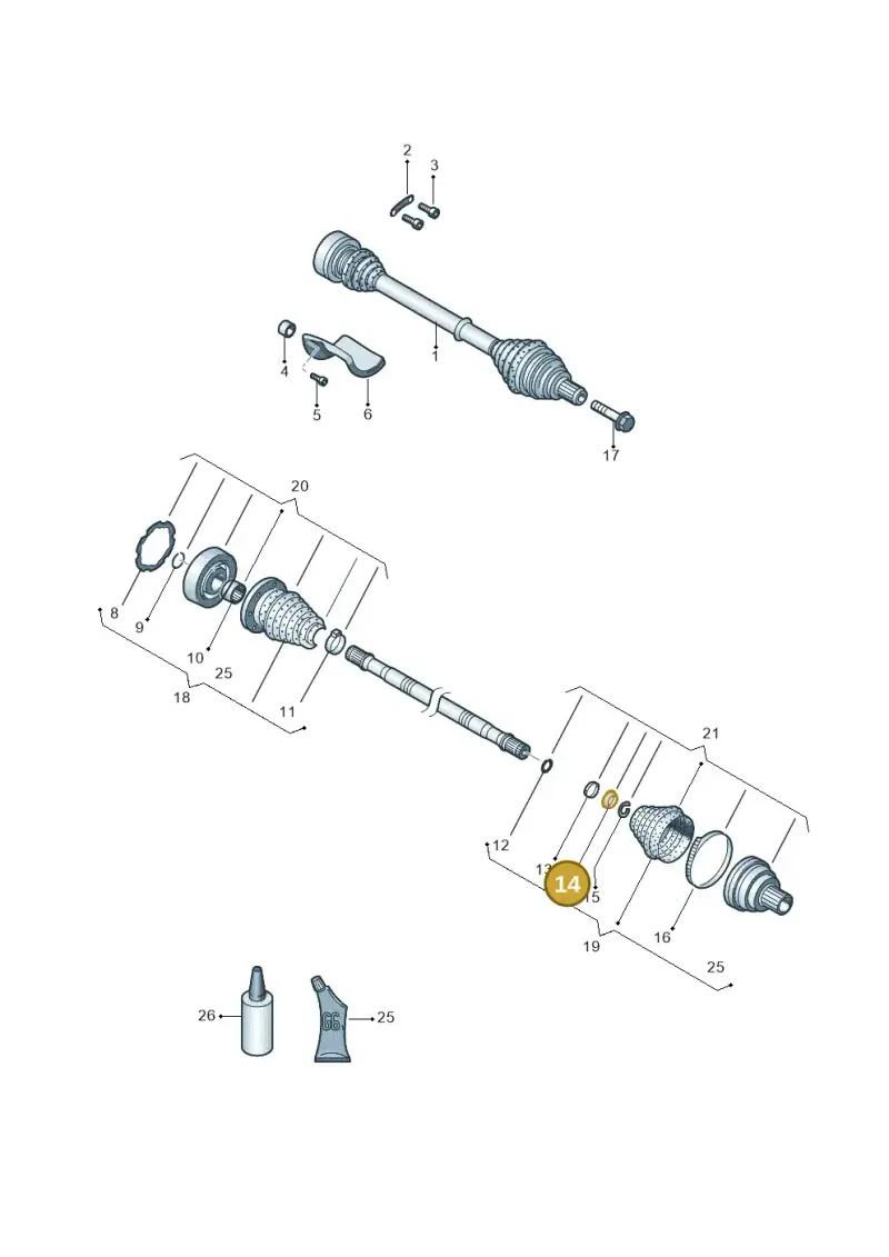 321407295A — Volkswagen Jetta (2014-2017) diagram 409407260, position 14