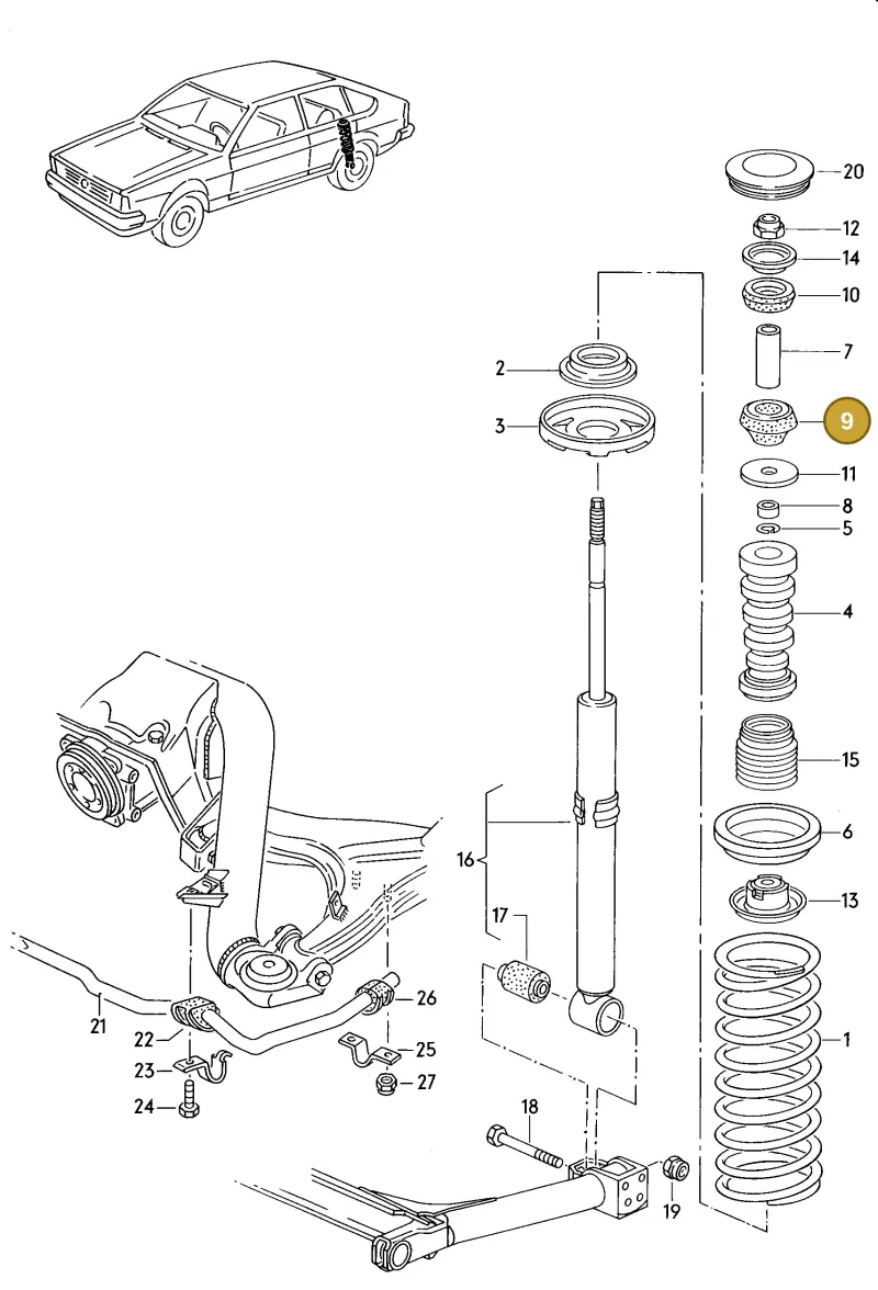 321512333 — Volkswagen Quantum (1981-1984) diagram 002078000, position 9
