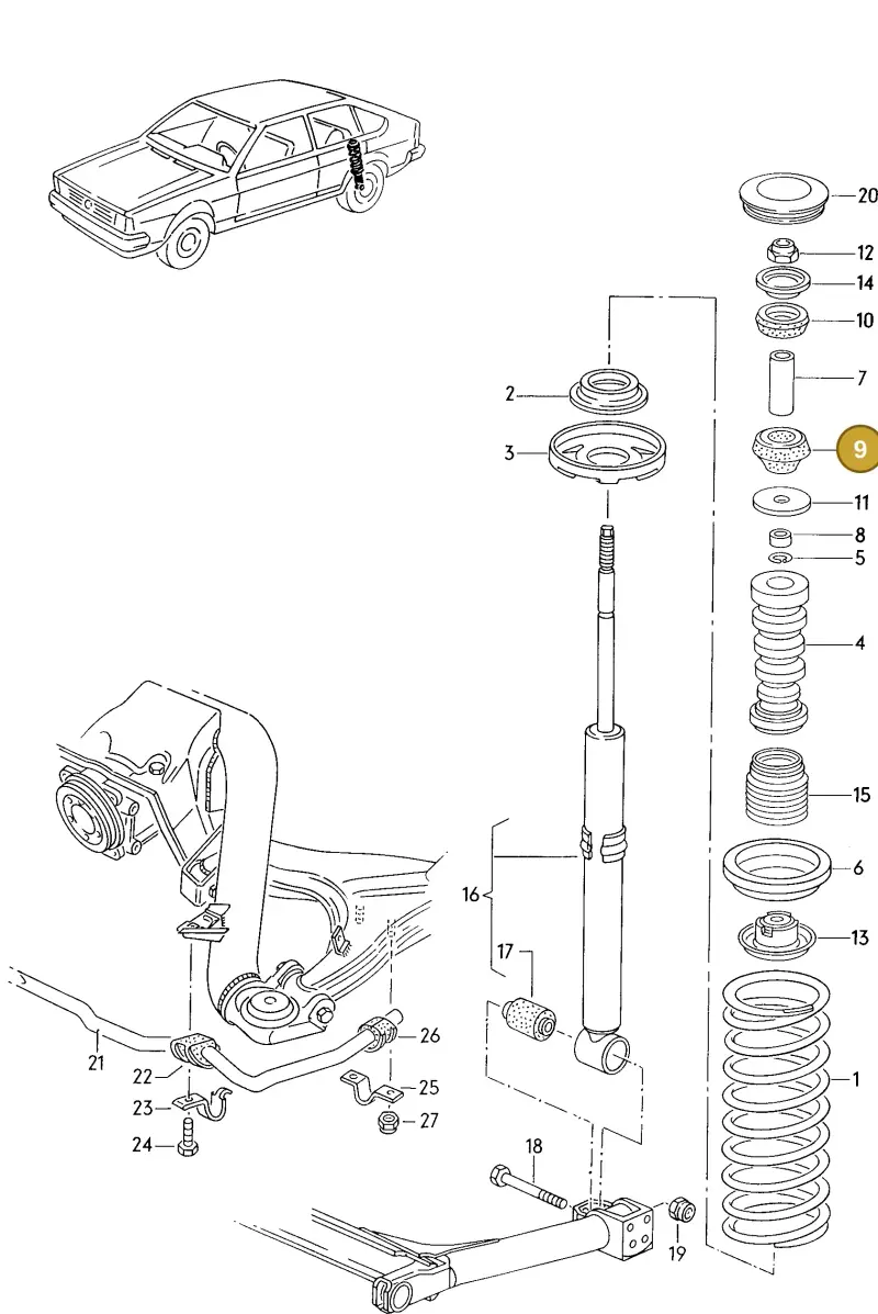 321512333 — Volkswagen Quantum (1986-1988) diagram 051078000, position 9