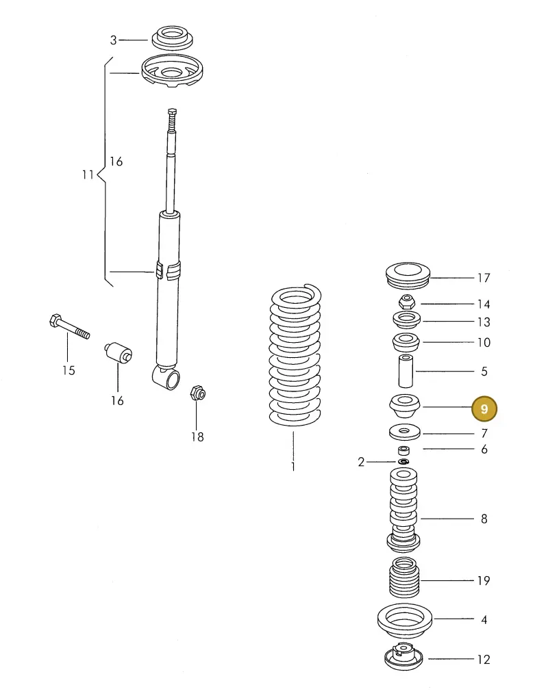 321512333 — Volkswagen 325 platform diagram 311511100, position 9