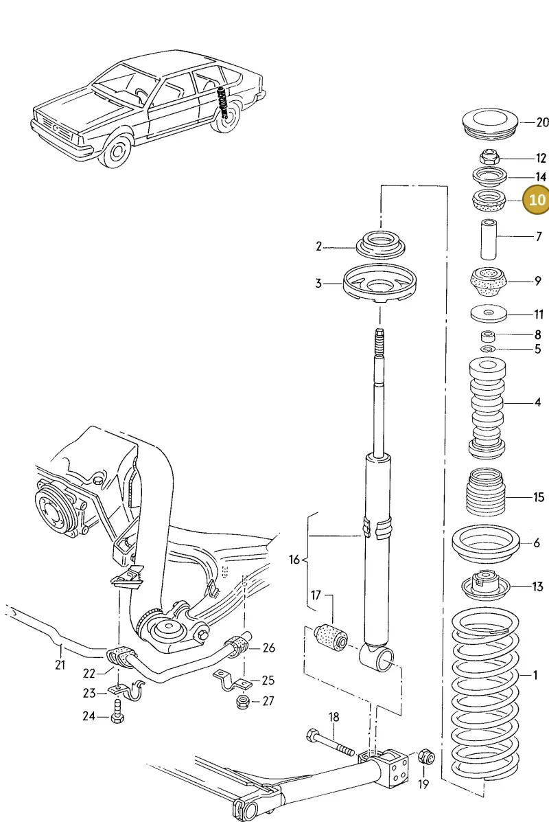 321512335 — Volkswagen Quantum (1986-1988) diagram 051078000, position 10