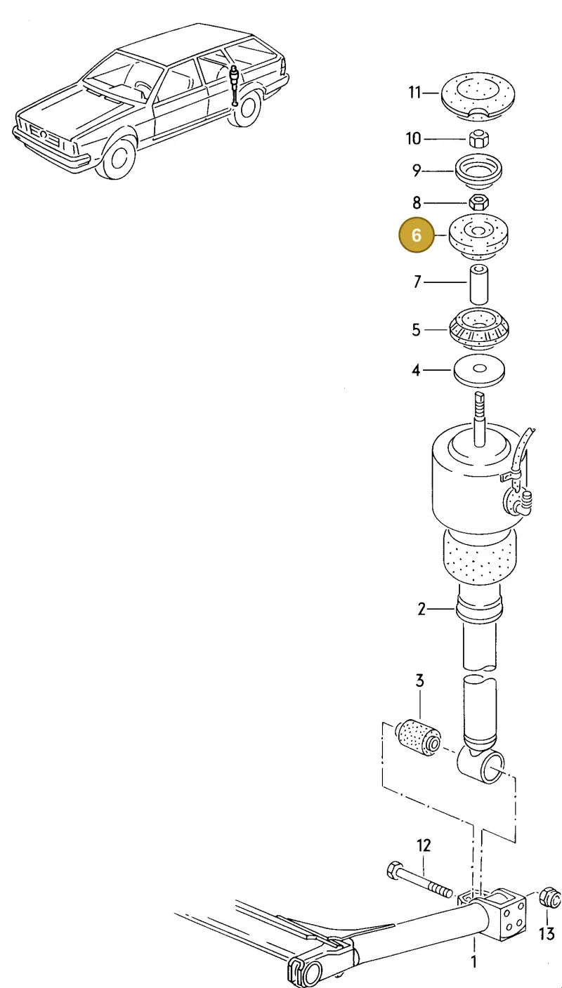 321512335 — Volkswagen Quantum (1986-1988) diagram 069077100, position 6