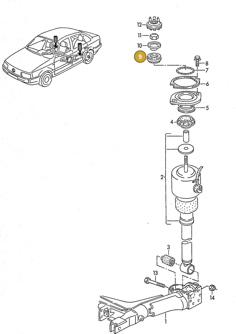 321512335 — Volkswagen Passat (1991-1993) diagram 084077100, position 9