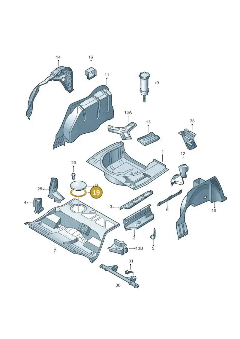 321803963 — Volkswagen PASSAT/4MOTION/W8 (2002-2005) diagram 195803500, position 19