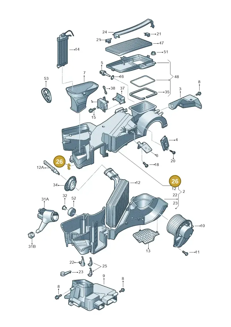 321819059 — Volkswagen PASSAT/4MOTION/W8 (2002-2005) diagram 195820100, position 26