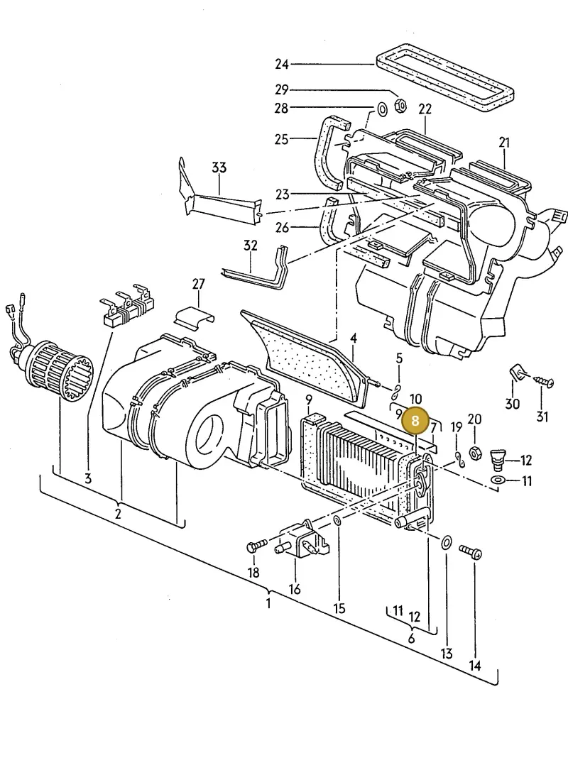 321819109 — Volkswagen Polo/Polo Coupe (1990-1994) diagram 009060000, position 8