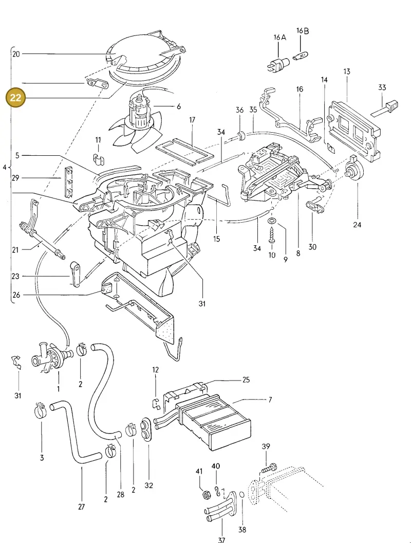 321819109 — Volkswagen Dasher (1973-1977) diagram 020100000, position 22