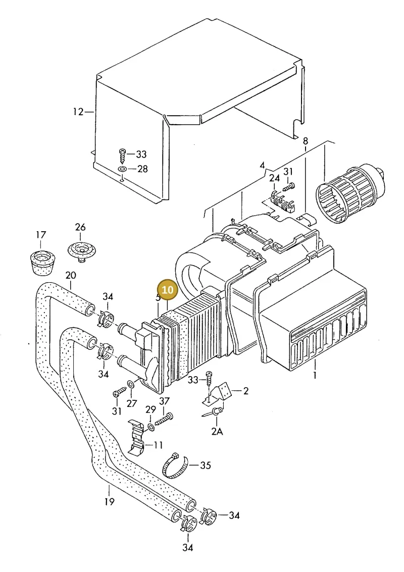 321819109 — Volkswagen TRANSPORTER SYNCRO (1996-2003) diagram 117819550, position 10