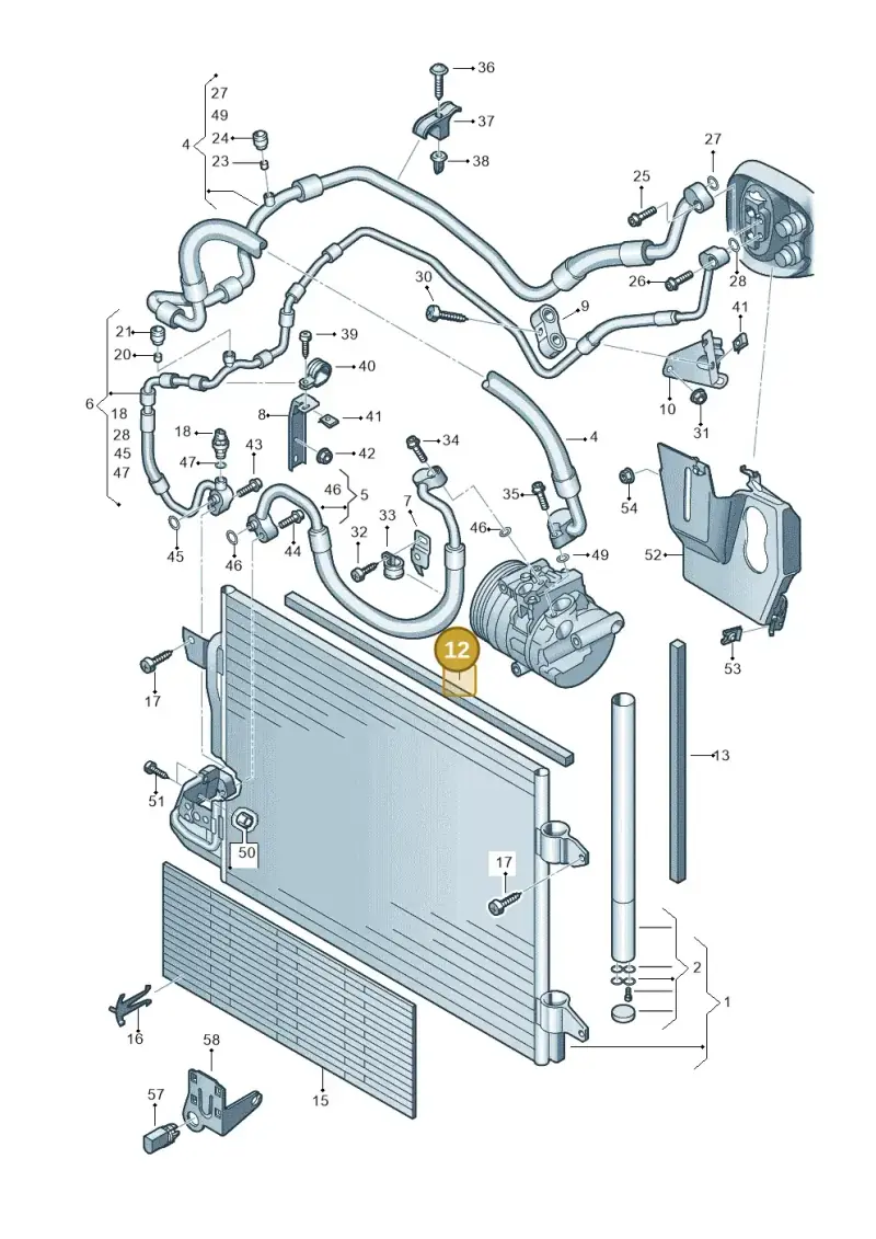 321820061D — Volkswagen Scirocco 2.0 (2014-2017) diagram 649260410, position 12