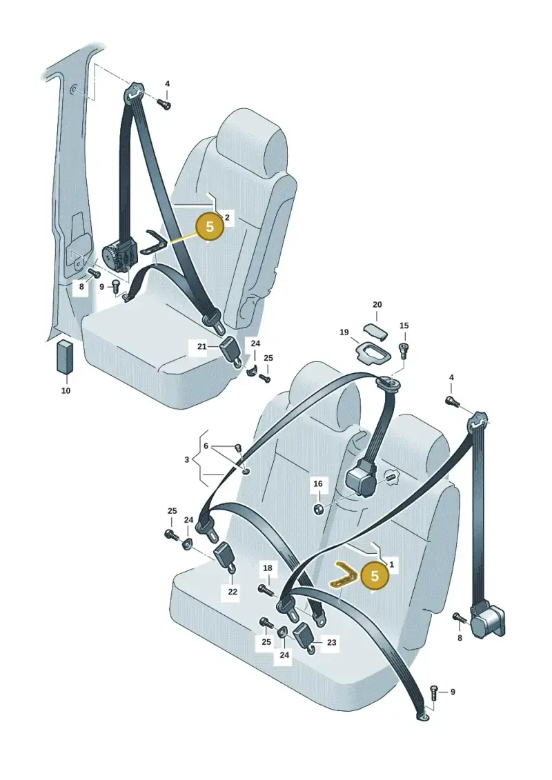 321857720 — Volkswagen Caddy Maxi Kombi (2020-2024) diagram 2ka857070, position 5
