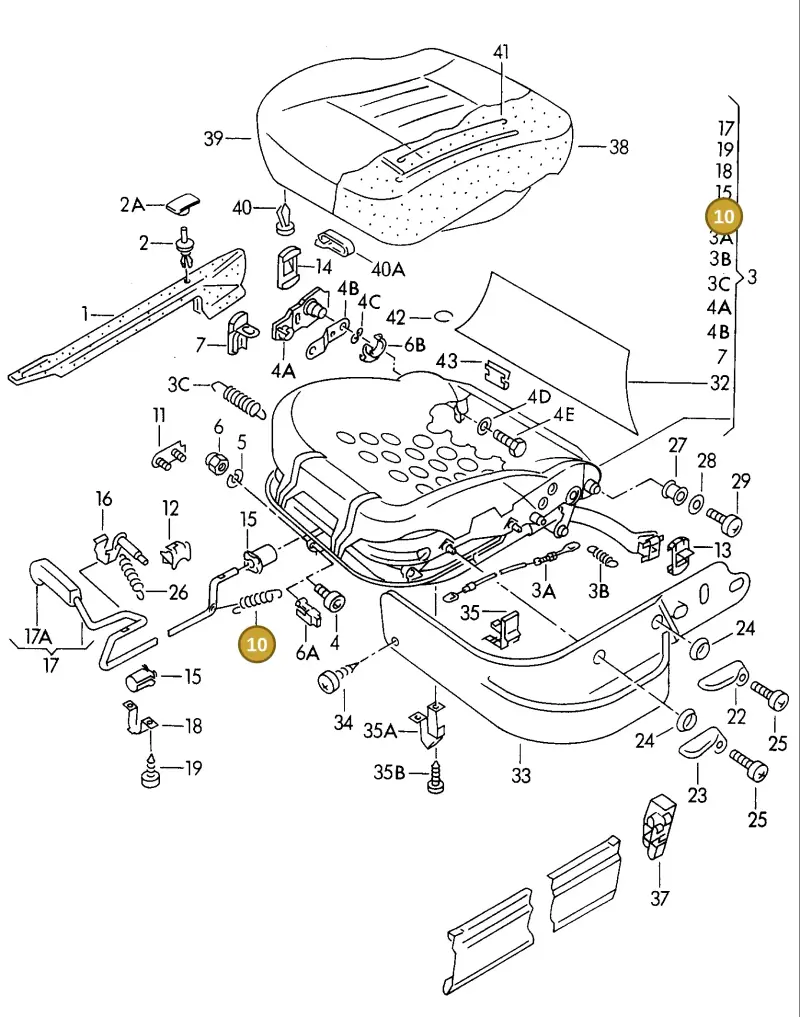 321881178 — Volkswagen GOLF CABRIO (1998-2001) diagram 121881000, position 10