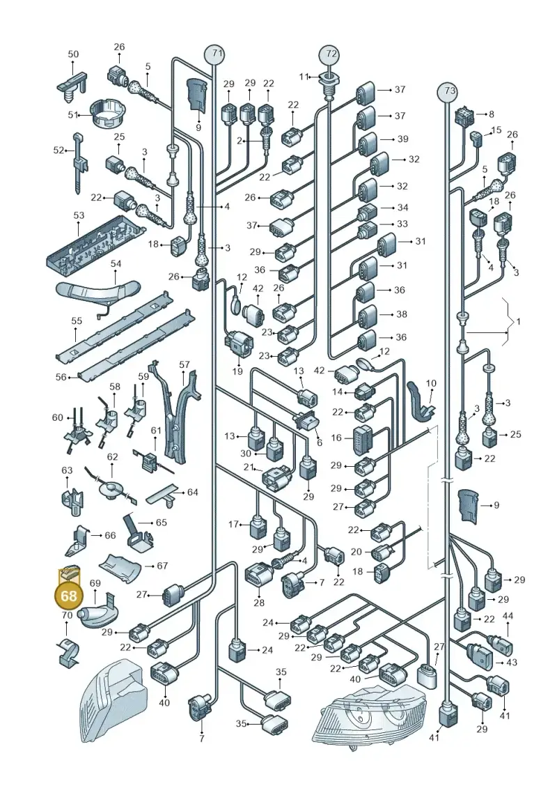 321971897 — Volkswagen Phaeton 4motion (2010-2016) diagram 258971800, position 68