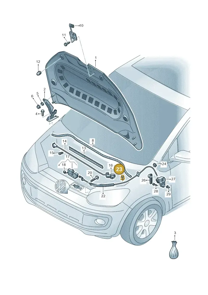 321971897 — Volkswagen Up! 1.0 BlueMotion (2016-2023) diagram 723823000, position 23