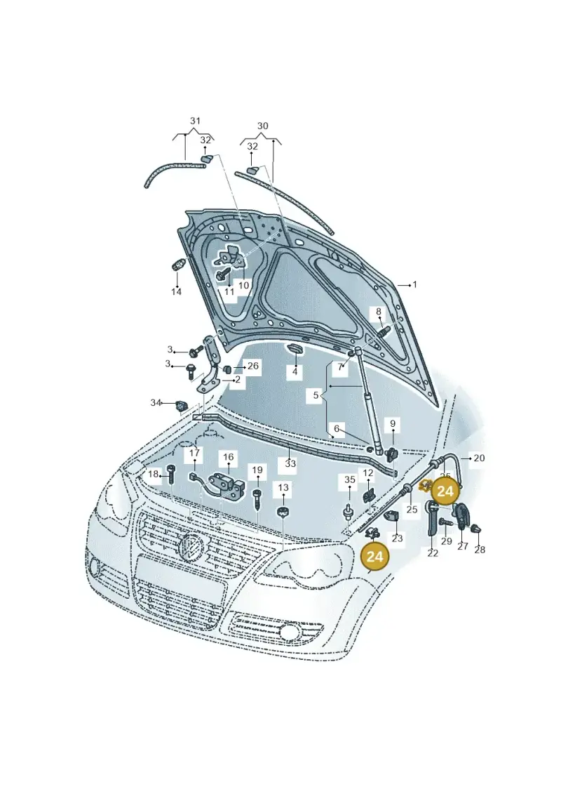 321971898A — Volkswagen Polo (2011-2014) diagram 544823100, position 24