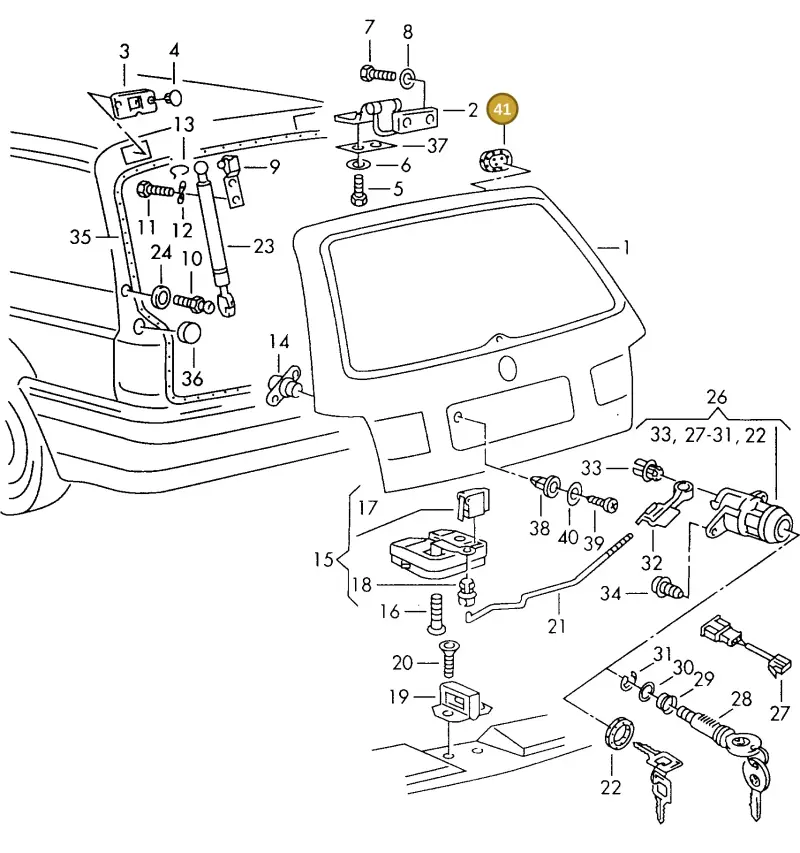333971904A — Volkswagen Passat (1994-1997) diagram 147827200, position 41
