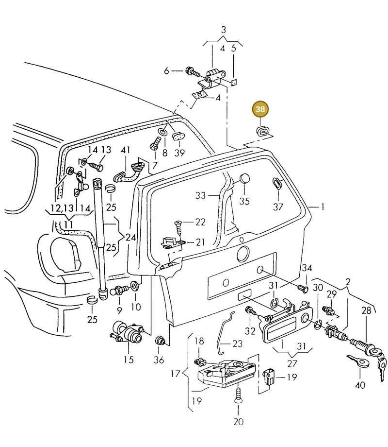 333971904A — Volkswagen POLO (1994-1999) diagram 158827200, position 38