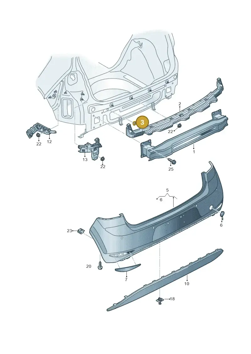 333971904A — Volkswagen Golf Sportsvan (2014-2020) diagram 780807050, position 3