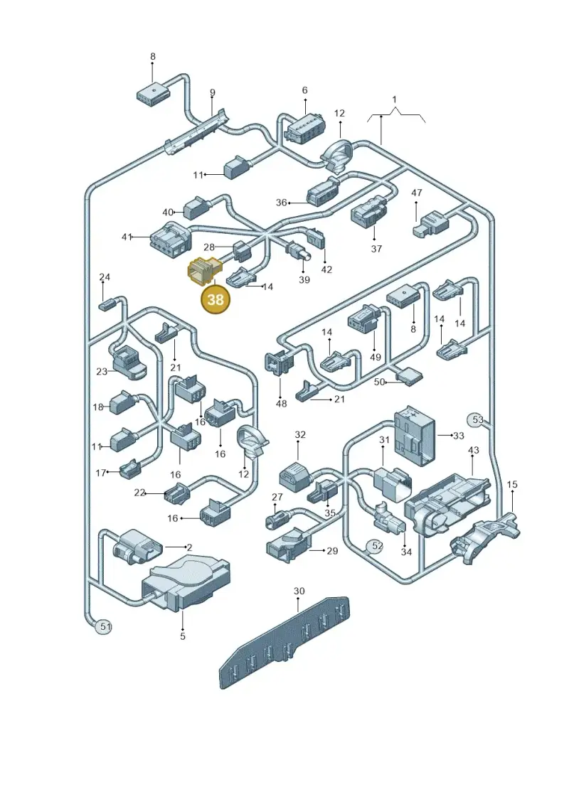 357035447 — Volkswagen Jetta 1.4 (2013-2015) diagram 692971820, position 38