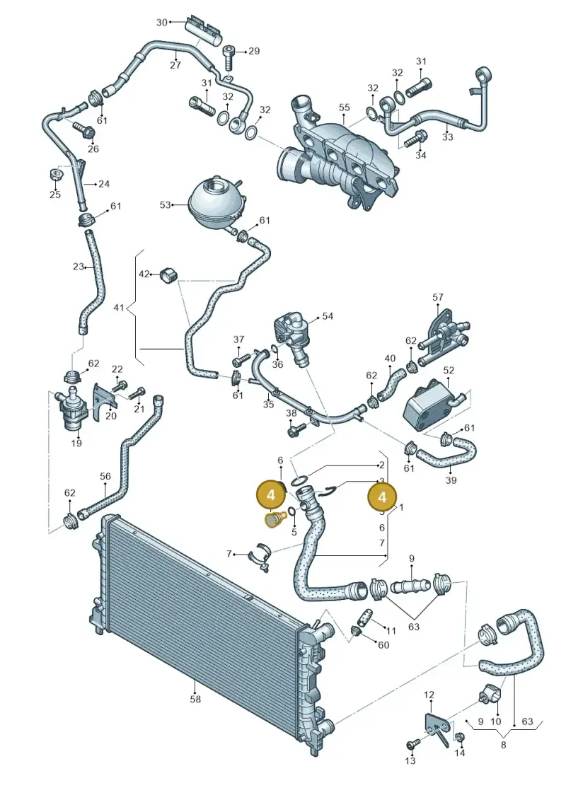 357121140 — Volkswagen Polo (2012-2014) diagram 708121500, position 4