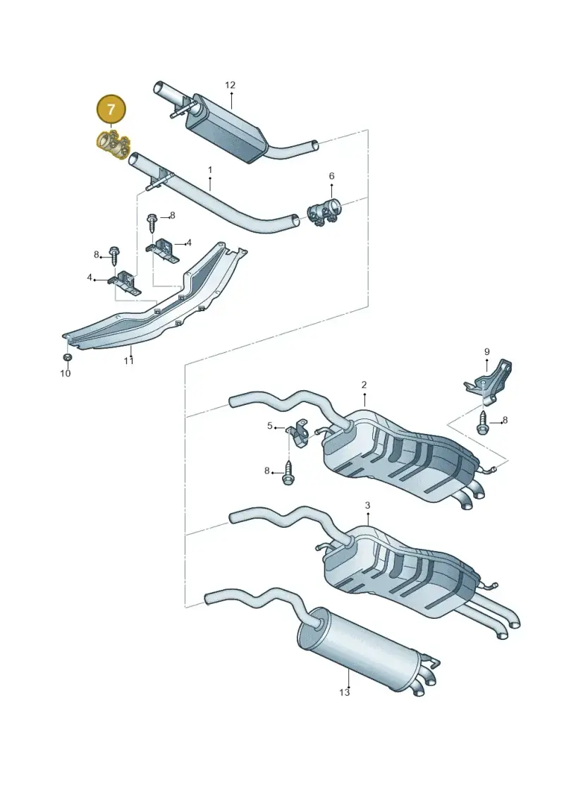 357253141A — Volkswagen Jetta Wagon (2001-2001) diagram 194253850, position 7