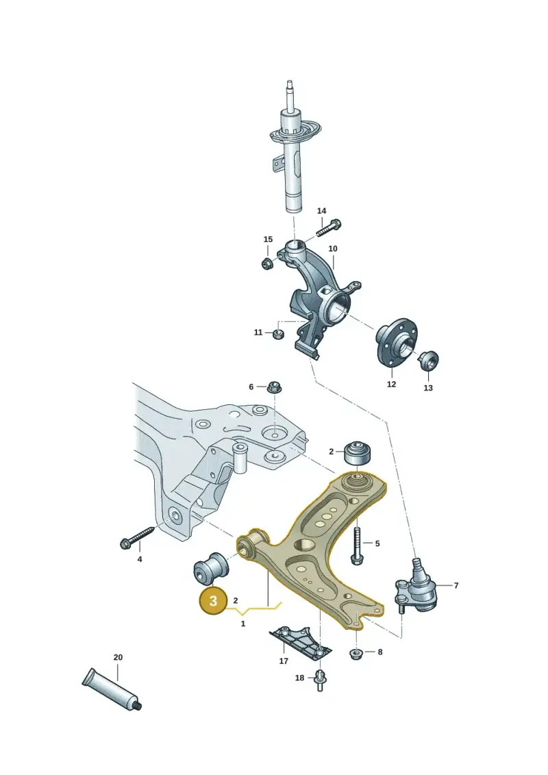 357407182 — Volkswagen Taigo (2021-2024) diagram 2gc407000, position 3