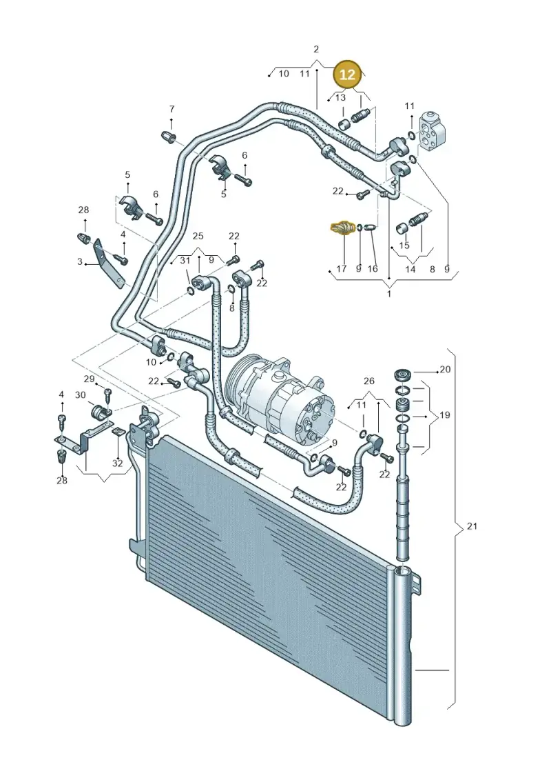 357820795H — Volkswagen Transp. dropside (2008-2009) diagram 411820150, position 12